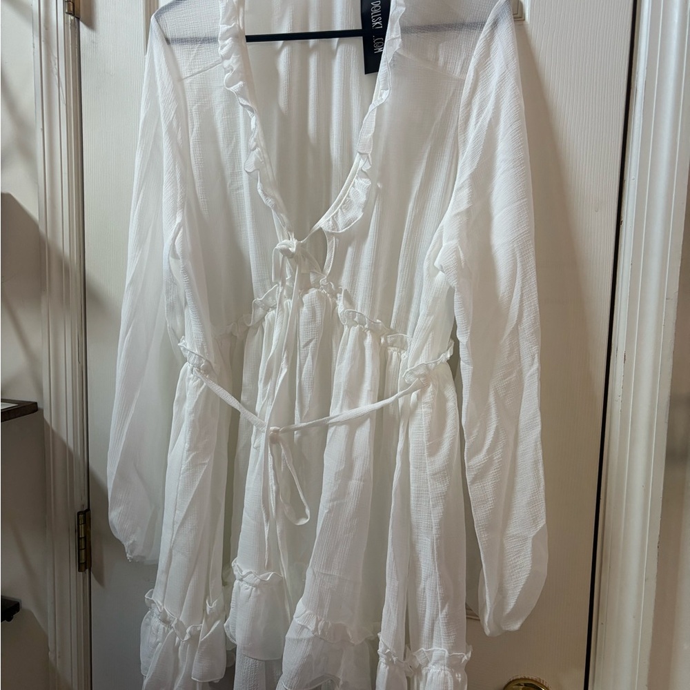 Dolls Kill Sunset Chaser Babydoll Dress - Off White